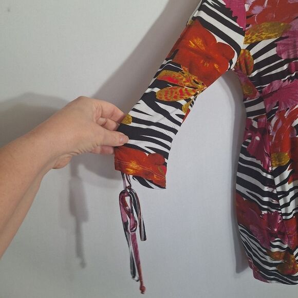 Boston Proper Womens Mini Dress Cold Shoulder Rave EDM Boho Artsy Chic XS - Picture 4 of 14